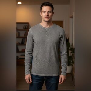 Lucky Brand Gray Long Sleeve Henley